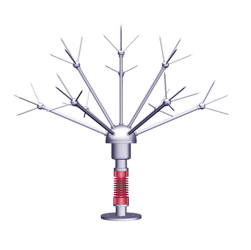 Passive plasma lightning rejection device